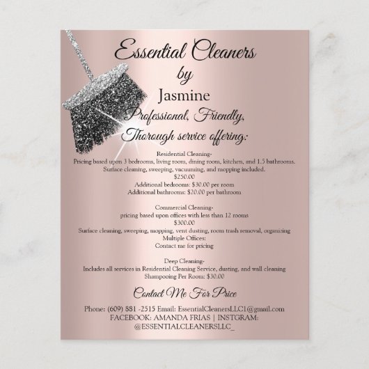 上品な清掃サービスハウス保のバラシルバー チラシ (正面)