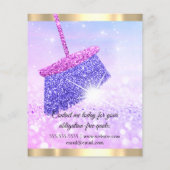 上品な清掃サービスハウス保のピンクのメイド チラシ (裏面)