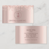 上品な清掃サービスバラグリッターの乾燥 名刺 (正面/裏面)