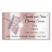 上品な清掃サービスメイドグレーシルバーバラ マグネット名刺 (正面)