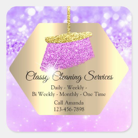 上品な清掃サービスメイドハウスキーパールクス スクエアシール (正面)