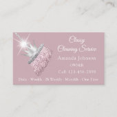 上品な清掃サービスメイドバラほうきクラウン 名刺 (正面)