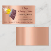 上品な清掃サービスメイドバラクラウンピーチ 名刺 (正面/裏面)