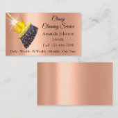 上品な清掃サービスメイドバラ金ゴールドクラウン 名刺 (正面/裏面)