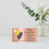 上品な清掃サービスメイドバラ金ゴールドクラウン 名刺 (スタンド正面)