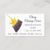 上品な清掃サービスメイドホワイト金ゴールドクラウン 名刺 (正面)