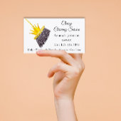 上品な清掃サービスメイドホワイト金ゴールドクラウン 名刺