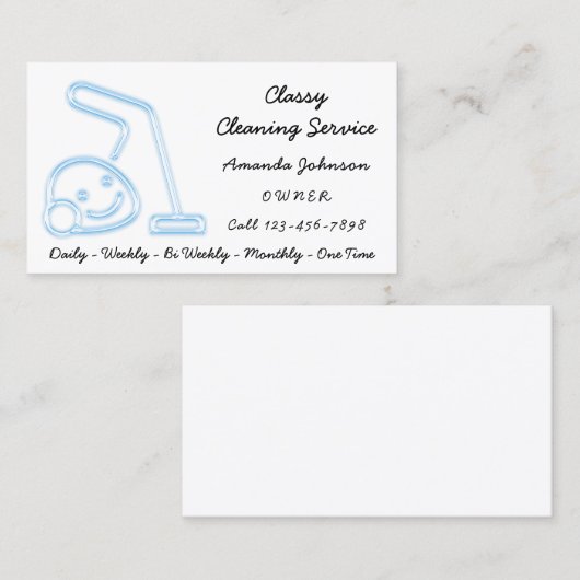 上品な清掃サービスメイド掃除機の新しい 名刺 (正面/裏面)