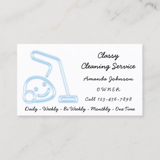 上品な清掃サービスメイド掃除機の新しい 名刺 (正面)