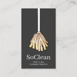 上品な清掃サービスメイド金ゴールドグリッター 名刺