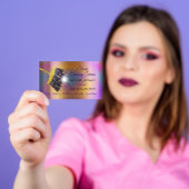 上品な清掃サービスメイド金ゴールド銀ホログラフ 名刺