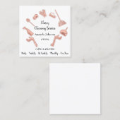 上品な清掃サービス金ゴールドロゴメイドハウスコープ スクエア名刺 (正面/裏面)