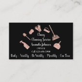 上品な清掃サービス金ゴールドロゴメイドバラグリット 名刺 (正面)