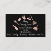 上品な清掃サービス金ゴールドロゴメイドバラGlam 名刺 (正面)