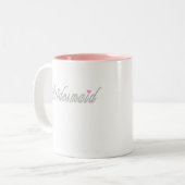 上品な灰色の新婦付添人 ツートーンマグカップ (正面左)