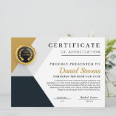 上品な父の日の認定書カード シーズンカード (スタンド正面)