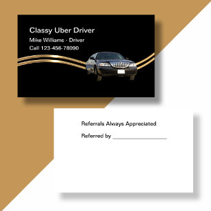 上品な独立したUberライドドライバー新規 名刺