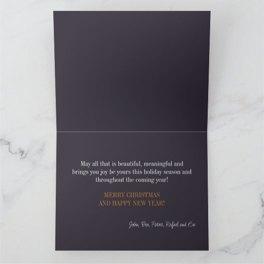 上品な甘い格子模様のクリスマス カード (内部)