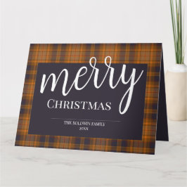 上品な甘い格子模様のクリスマス カード