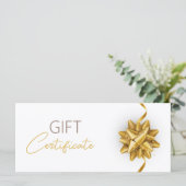 上品な発光金ゴールドラウンドボウエレガントホワイトギフト (スタンド正面)