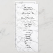 上品な白い大理石結婚の式プログラム プログラム (正面/裏面)