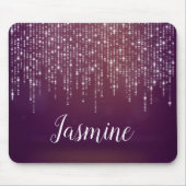 上品な白い妖精の光のパーソナライズされた列 マウスパッド (正面)