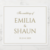 上品な白と金ゴールドきらめくワインラベル スパークリングワインラベル (シングルラベル)