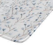 上品な白と青の花柄のブライズシャワー カッティングボード (角)