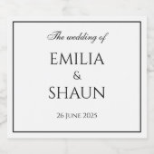 上品な白と黒の酒類のラベル リキュールボトルラベル (シングルラベル)