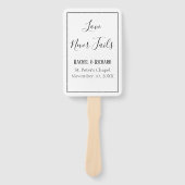 上品な白と黒結婚の ハンドファン (正面)