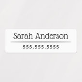 上品な白または任意の色名番号の防水 ラベル (デザイン1)