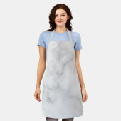 上品な白エレガントい大理石パターン エプロン (着用した状態)