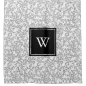 上品な白フェイク大理石パーソナライズされた シャワーカーテン (正面)