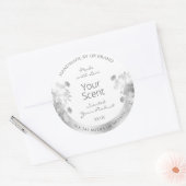 上品な白フローラ製品包装ラベル銀 ラウンドシール (封筒)