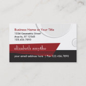 上品な白黒および赤の名刺 名刺 (裏面)