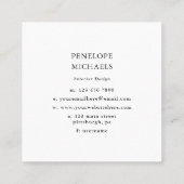 上品な白黒の幾何学的 スクエア名刺 (裏面)