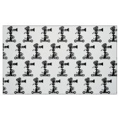 上品な白黒シネカメラモチーフ ファブリック (ファットクウォーター)