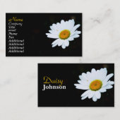 上品な白黒デイジー名刺 名刺 (正面/裏面)