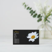 上品な白黒デイジー名刺 名刺 (スタンド正面)