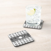 上品な白黒バロックのパターカスタマイズン コースター (右側)