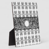 上品な白黒バロックのパターカスタマイズン フォトプラーク (側面)