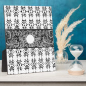 上品な白黒バロックのパターカスタマイズン フォトプラーク (側面)