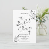 上品な白黒ブライダルシャワー 招待状 (スタンド正面)