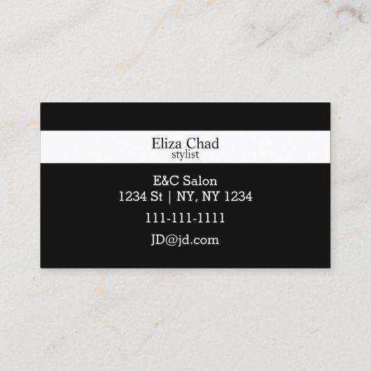 上品な白黒メイクアップアーティストの名刺 名刺 (裏面)