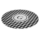 上品な白黒千鳥格子のなパターンモノグラム カッティングボード (角)