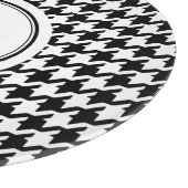 上品な白黒千鳥格子のなパターンモノグラム カッティングボード (角)