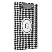 上品な白黒千鳥格子のなパターンモノグラム クリップボード (右)