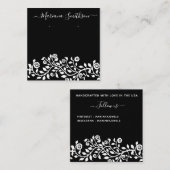 上品な白黒大型イヤリングディスプレイカード スクエア名刺 (正面/裏面)