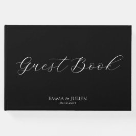 上品な白黒結婚のゲストブック ゲストブック