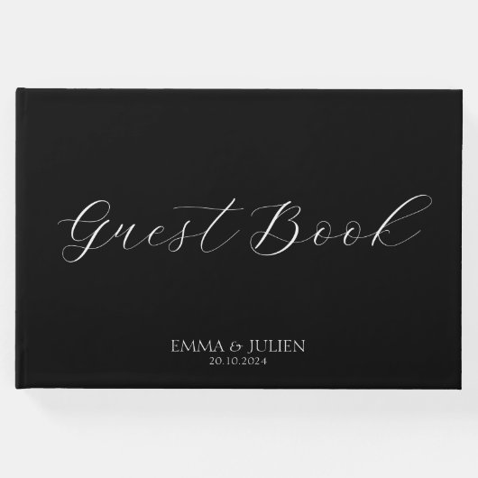 上品な白黒結婚のゲストブック ゲストブック (正面)